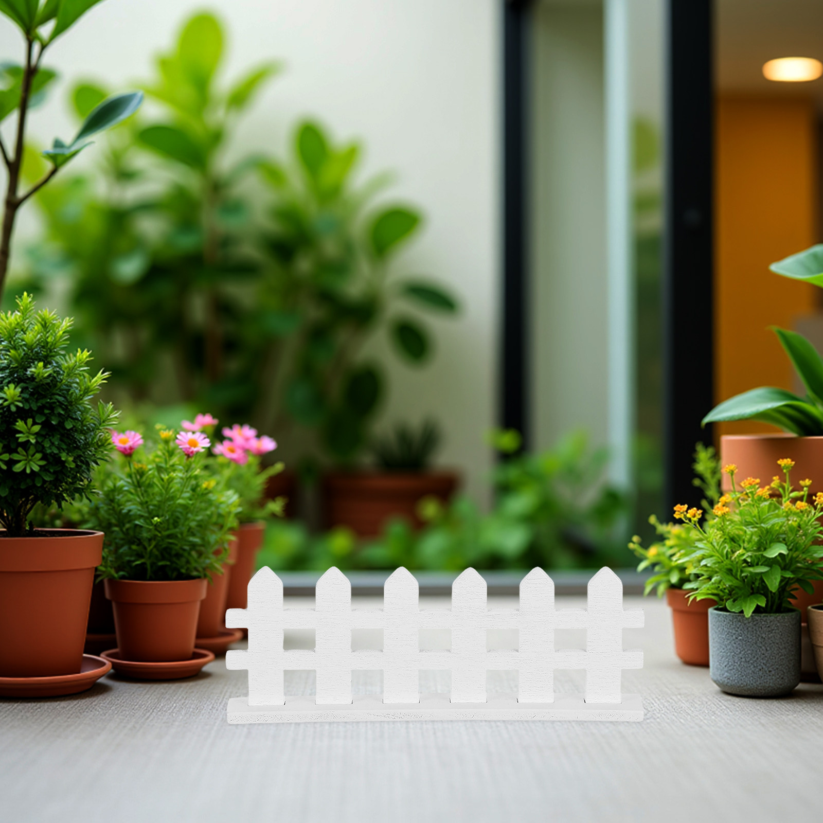 Bonsai Garden Landscape Design - 12개입 미니어처 나무 울타리, 흰색 격자