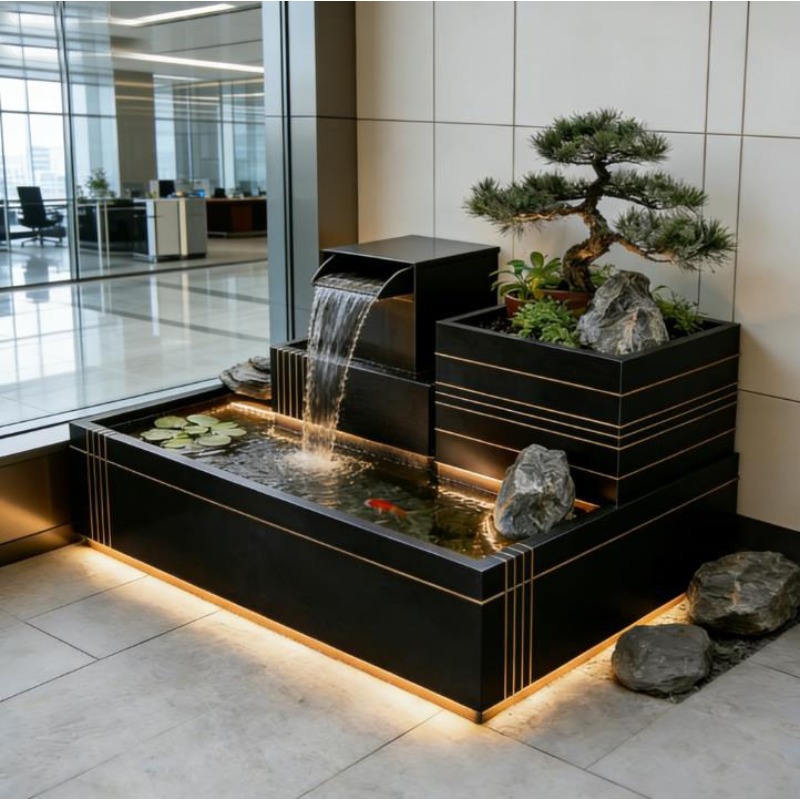 스테인리스 스틸 폭포 장식 - 고급스러운 야외 코이 연 - Bonsai Garden With Koi Pond 리뷰 및 가격