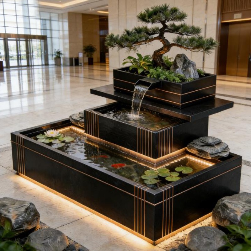 스테인리스 스틸 폭포 장식 - 고급스러운 야외 코이 연 - Bonsai Garden With Koi Pond 리뷰 및 가격